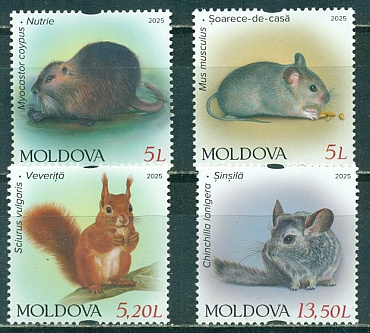 Молдова, 2025, Фауна Грызуны. 4 марки